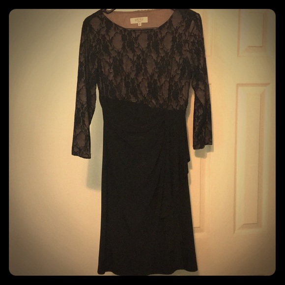 Kasper Dresses & Skirts - Kasper black lace-top midi
